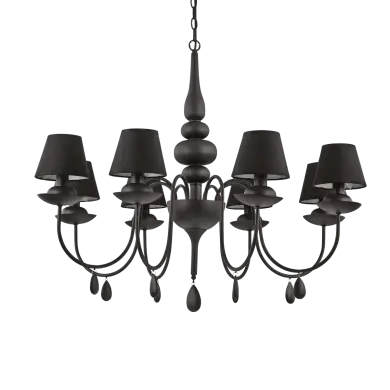 Lustre Baroque BLANCHE Noir 8x40W IDEAL LUX 111896