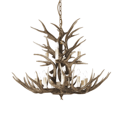 Lustre effet Bois de Cerf CHALET 12x40W IDEAL LUX 113975