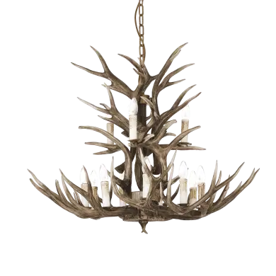 Lustre effet Bois de Cerf CHALET 12x40W IDEAL LUX 113975