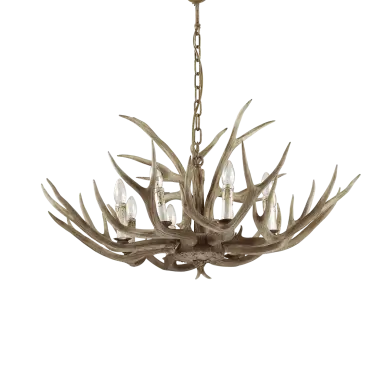 Lustre effet Bois de Cerf CHALET 8x40W IDEAL LUX 115504