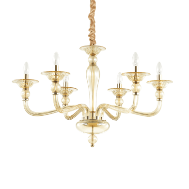 Lustre DANIELI SP6 Verre ambré 40W max IDEAL LUX 159942