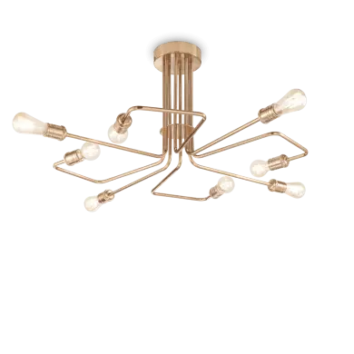 Plafonnier TRIUMPH PL8 Laiton antique 60W max IDEAL LUX 160313