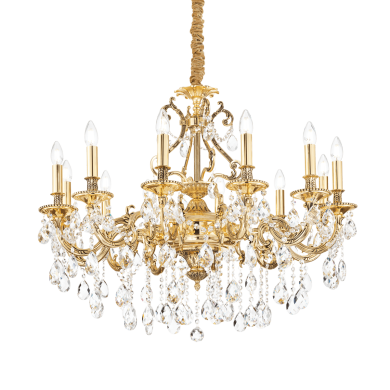 Lustre Doré GIOCONDA SP12 Or 40W max IDEAL LUX 164960