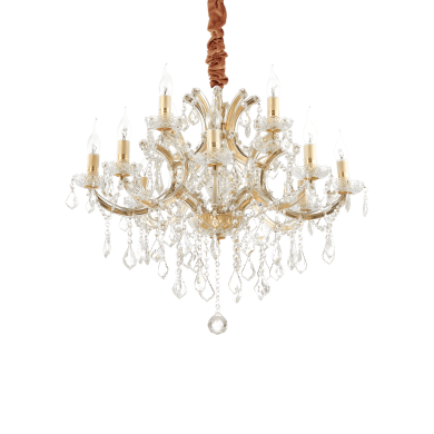 Lustre à Pampille NAPOLEON Or E14 12x40W IDEAL LUX 167404