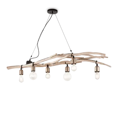Suspension Bois Flotté DRIFTWOOD SP6 60W max IDEAL LUX 180922