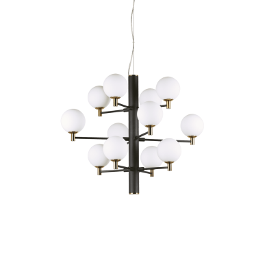 Suspension COPERNICO Noir G9 12x40W IDEAL LUX 197319