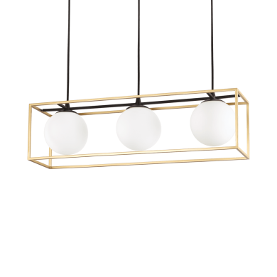 Suspension LINGOTTO Laiton antique E14 3x40W IDEAL LUX 198125