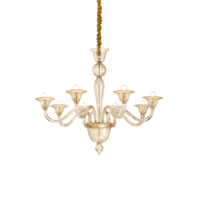 Lustre Doré BRIGITTA Ambré E14 8x40W IDEAL LUX 199412