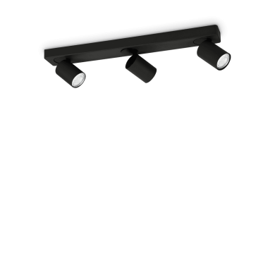 Plafonnier RUDY Noir 3xGU10 35W IDEAL LUX 229058