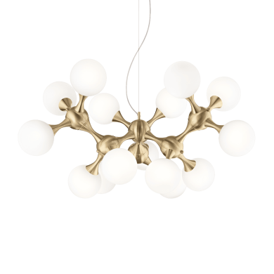 Suspension NODI Laiton satiné 15xE14 40W IDEAL LUX 241012