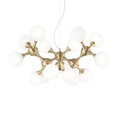 Suspension NODI Laiton satiné 15xE14 40W IDEAL LUX 241012