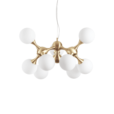 Suspension NODI Laiton satiné 9xE14 40W IDEAL LUX 241036