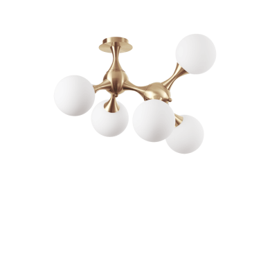 Plafonnier NODI Laiton satiné 5xE14 40W IDEAL LUX 241050