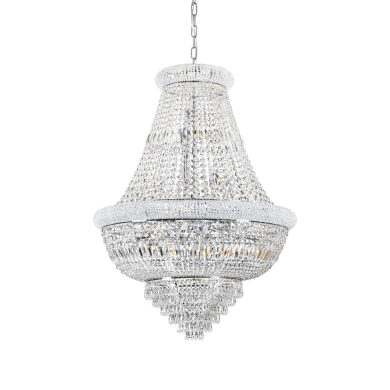 Lustre Suspension Montgolfiere DUBAI Chromé 24xE14 40W IDEAL LUX 243597
