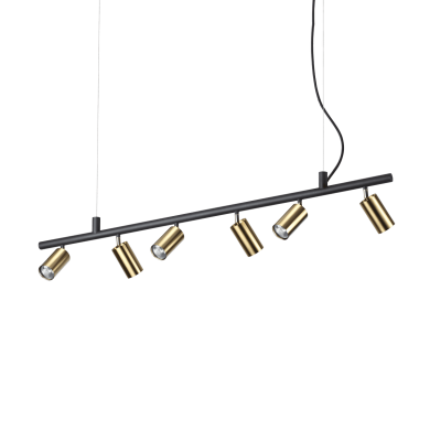Suspension DYNAMITE Laiton satiné 6xGU10 28W IDEAL LUX 244648