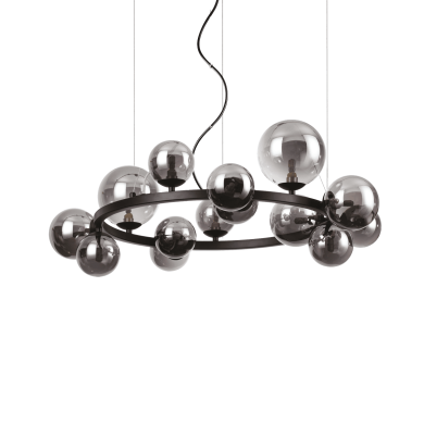 Suspension Perlage 14x15W G9 Noir IDEAL LUX 271385