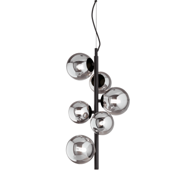 Suspension Perlage 6x15W G9 Noir IDEAL LUX 271422