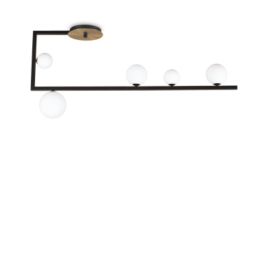 Plafonnier Boule Birds 5x15W G9 Noir IDEAL LUX 273631