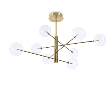 Suspension Boule Equinoxe 8x2W G4 Laiton IDEAL LUX 275215