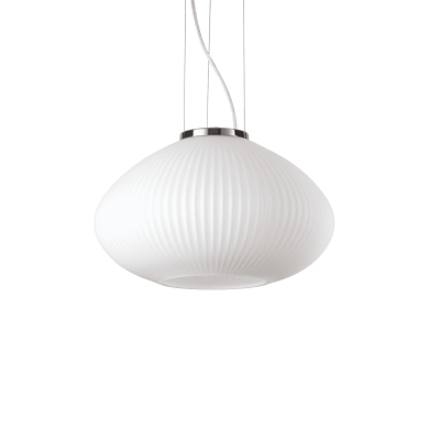 Suspension Plisse' 1x60W E27 Chromé H290 IDEAL LUX 285184