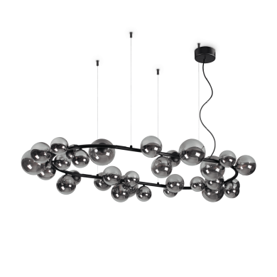 Suspension Boule Perlage 30x15W G9 Noir IDEAL LUX 296753