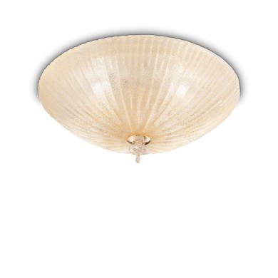 Plafonnier SHELL PL6 Verre ambré 60W max IDEAL LUX 140193