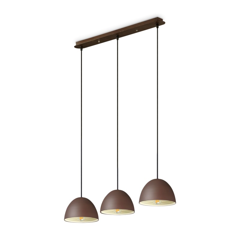Suspension FOLK SP3 Corten 60W max IDEAL LUX 174235
