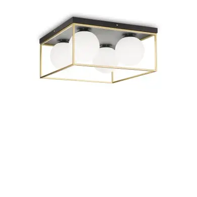 Plafonnier LINGOTTO Laiton antique E14 4x40W  IDEAL LUX 198156