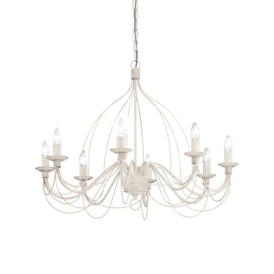 Lustre CORTE Blanc vieilli 8x40W IDEAL LUX 5898