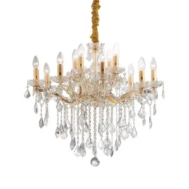 Lustre avec Pampilles FLORIAN Or 12x40W IDEAL LUX 35611