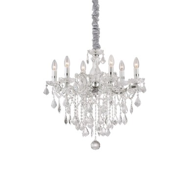 Lustre FLORIAN Chrome 6x40W IDEAL LUX 35628