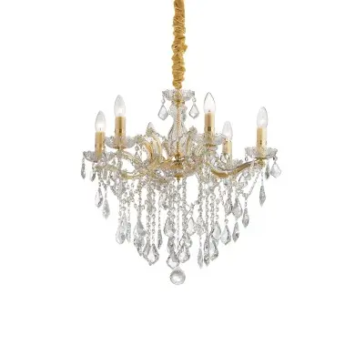 Lustre FLORIAN Or 6x40W Doré IDEAL LUX 35635