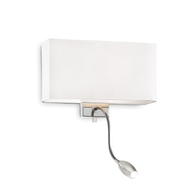 Applique murale HOTEL Blanc 1x60W + 1x1W IDEAL LUX 35949