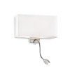 Applique murale HOTEL Blanc 1x60W + 1x1W IDEAL LUX 35949