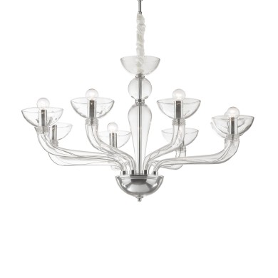 Lustre CASANOVA Transparent 8x40W IDEAL LUX 44255