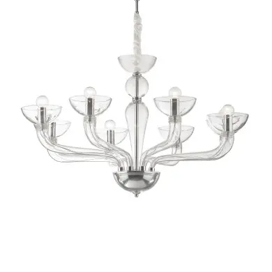 Lustre CASANOVA Transparent 8x40W IDEAL LUX 44255