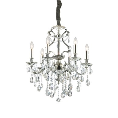Lustre GIOCONDA Argent 6x40W IDEAL LUX 44927