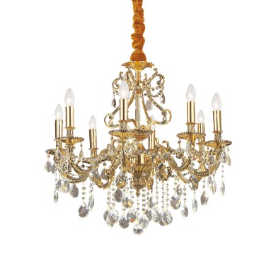 Lustre Pampille GIOCONDA Or 8x40W IDEAL LUX 60514