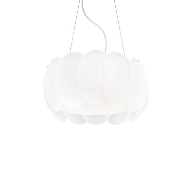 Suspension OVALINO Blanc 5x60W IDEAL LUX 74139