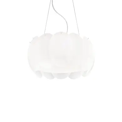 Suspension OVALINO Blanc 5x60W IDEAL LUX 74139