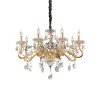 Lustre avec Pampilles NEGRESCO Or 8x40W IDEAL LUX 87764