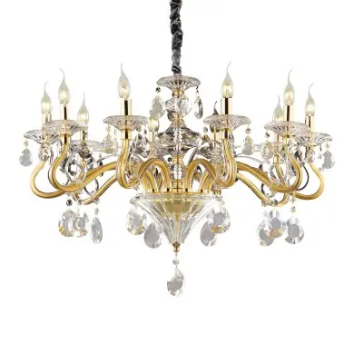 Lustre Doré NEGRESCO Or 10x40W IDEAL LUX 87771