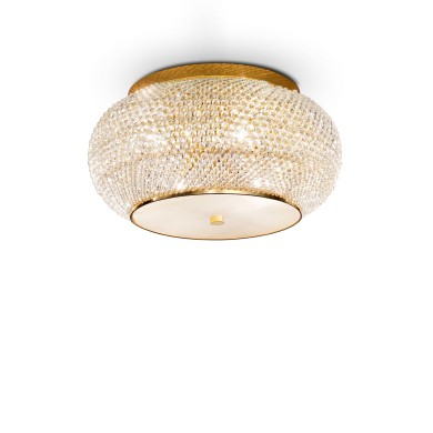 Plafonnier PASHA Or 6x40W IDEAL LUX 100807