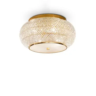 Plafonnier PASHA Or 6x40W IDEAL LUX 100807
