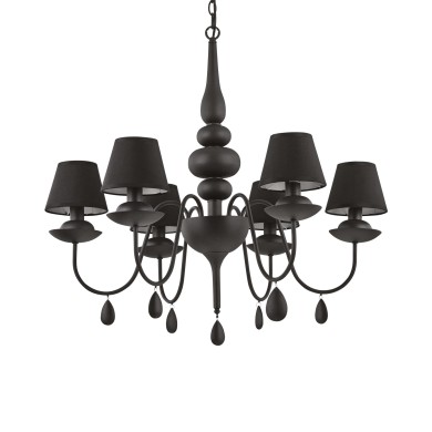 Lustre Baroque BLANCHE Noir 6x40W IDEAL LUX 111872