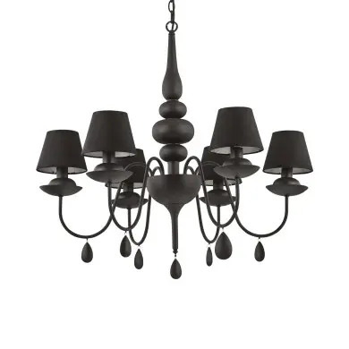 Lustre Baroque BLANCHE Noir 6x40W IDEAL LUX 111872