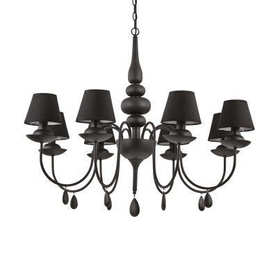 Lustre Baroque BLANCHE Noir 8x40W IDEAL LUX 111896