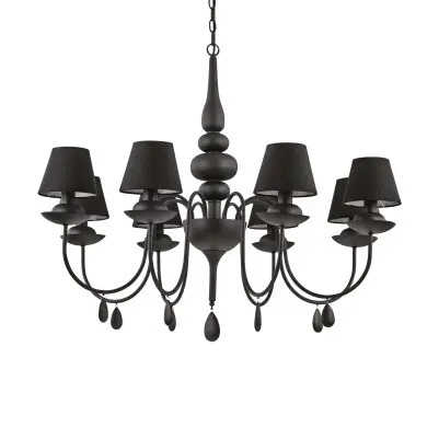 Lustre Baroque BLANCHE Noir 8x40W IDEAL LUX 111896