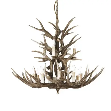 Lustre effet Bois de Cerf CHALET 12x40W IDEAL LUX 113975