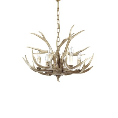 Lustre Bois de Cerf CHALET 6x40W IDEAL LUX 115498